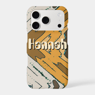 Personalized Name Geometric Rustic Brown Gold 