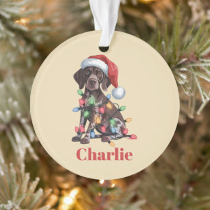 Personalized Name German Shorthaired Pointer Xmas Ornament
