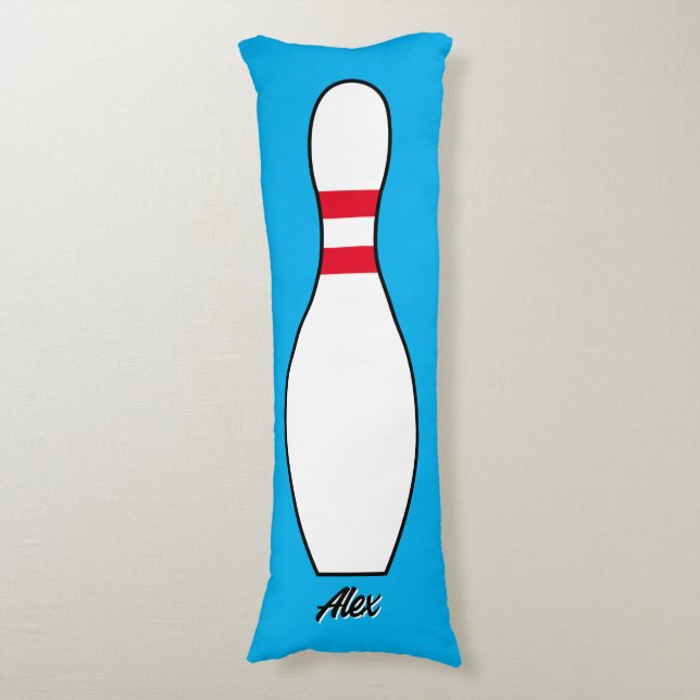 Personalized Name Giant Bowling Pin Custom Colours Body Pillow (Front Vertical)