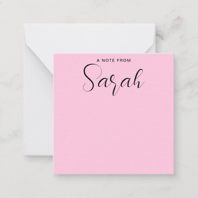 Personalized Name Girly Calligraphy Pink  Card (Front)