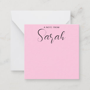 Personalized Name Girly Calligraphy Pink Card