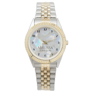 Personalized Name Girly Faux Opal  Watch