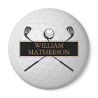 Personalized Name Gold and Black Golf Ball 