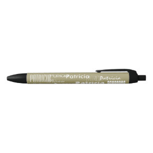 Personalized Name Gold Black Ink Pen