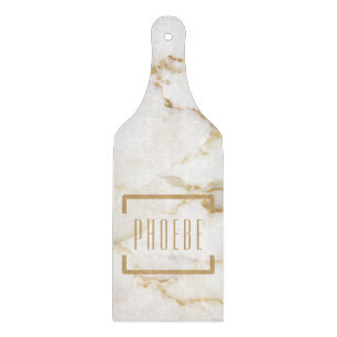 Personalized Name Gold Marble Pattern Mom Birthday Cutting Board