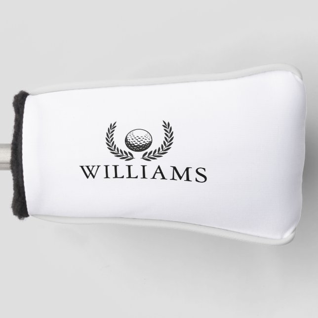 Personalized Name Golf Ball And Wreath Golf Head Cover (Front)