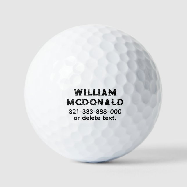 Personalized Name Golf Ball Template DISTRESSED 10 (Front)