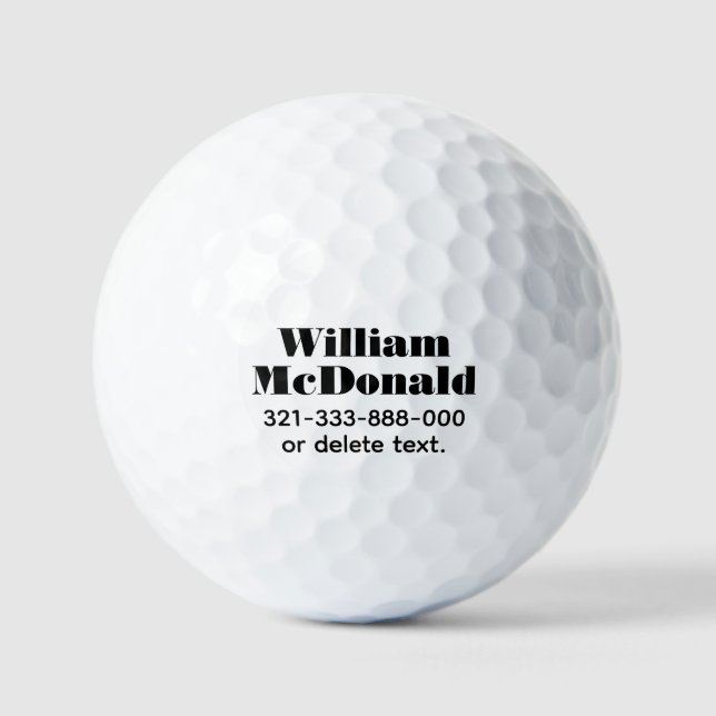 Personalized Name Golf Balls Template BOLD 14 (Front)