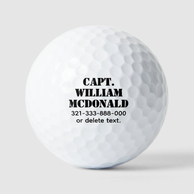 Personalized Name Golf Balls Template BOLD 28 (Front)