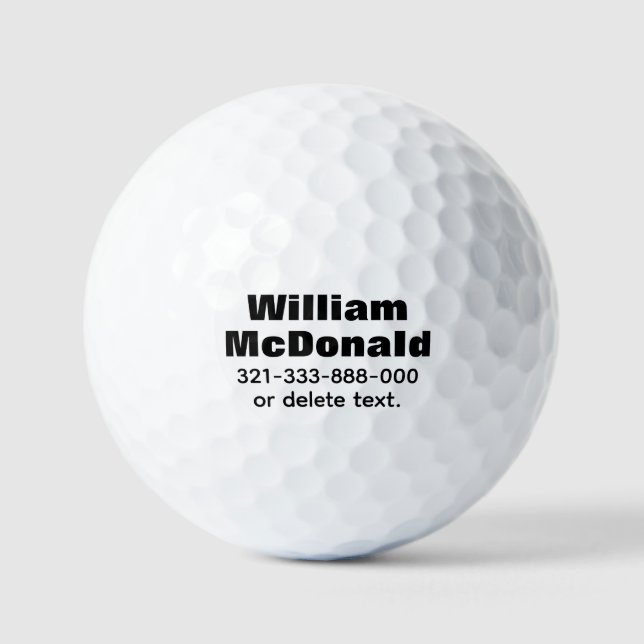 Personalized Name Golf Balls Template BOLD 5 (Front)