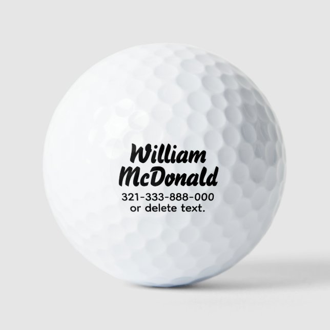Personalized Name Golf Balls Template BOLD Font 5 (Front)