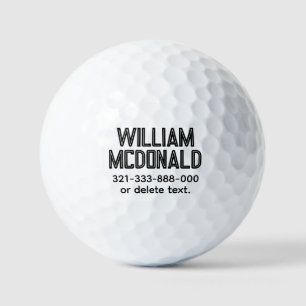 Personalized Name Golf Balls Template DISPLAY 22