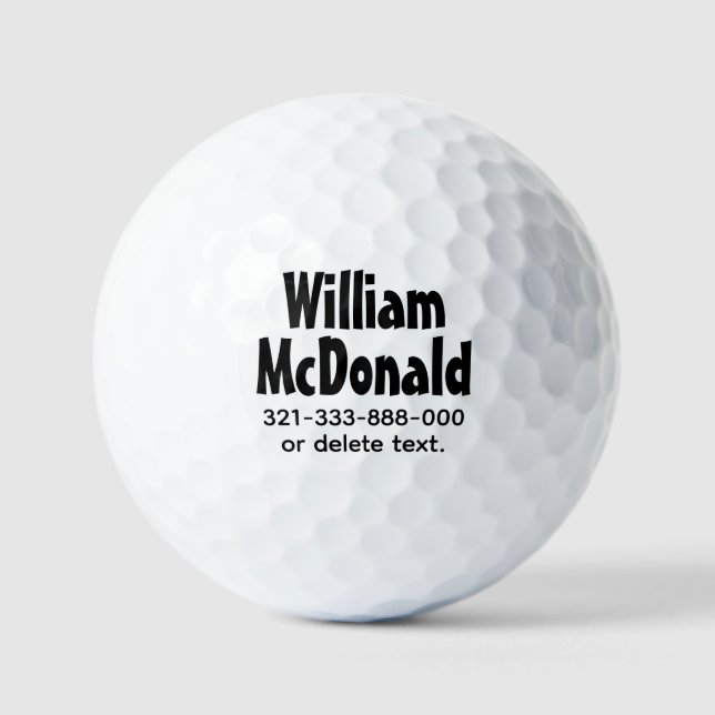 Personalized Name Golf Balls Template FUN RETRO 17 (Front)