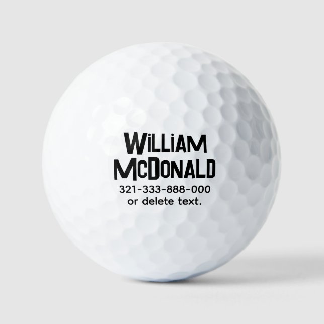 Personalized Name Golf Balls Template FUN RETRO 19 (Front)