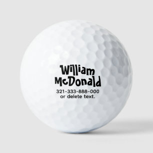 Personalized Name Golf Balls Template FUN RETRO 2