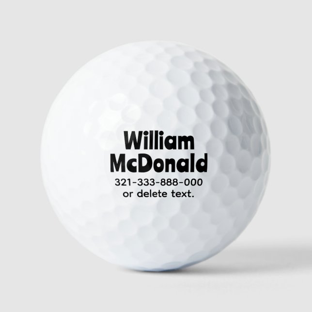 Personalized Name Golf Balls Template FUN RETRO 23 (Front)