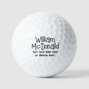 Personalized Name Golf Balls Template FUN RETRO 27
