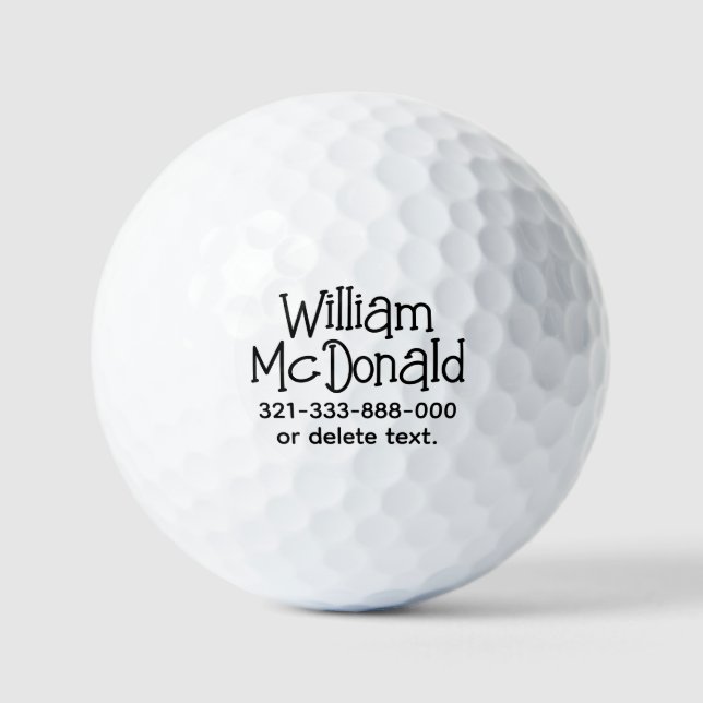 Personalized Name Golf Balls Template FUN RETRO 27 (Front)