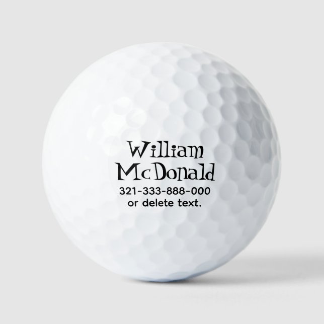 Personalized Name Golf Balls Template FUN RETRO 9 (Front)
