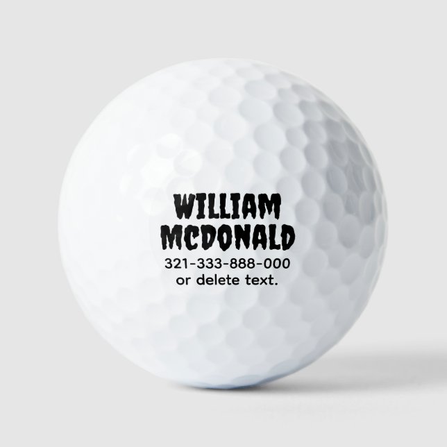 Personalized Name Golf Balls Template HORROR 1 (Front)