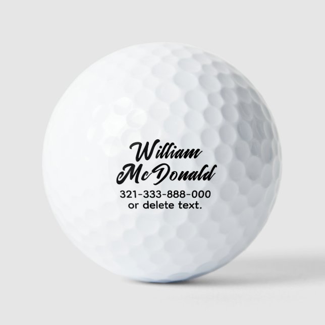 Personalized Name Golf Balls Template SCRIPT 1 (Front)