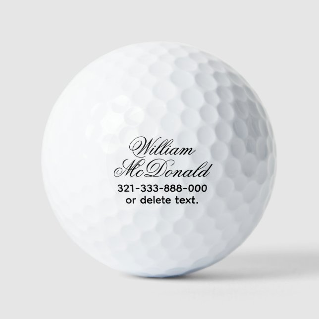 Personalized Name Golf Balls Template SCRIPT 12 (Front)