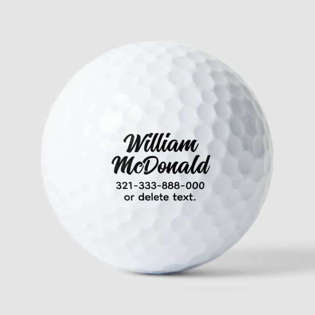 Personalized Name Golf Balls Template SCRIPT 14 (Front)
