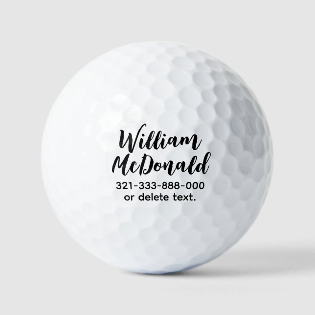 Personalized Name Golf Balls Template SCRIPT 15 (Front)