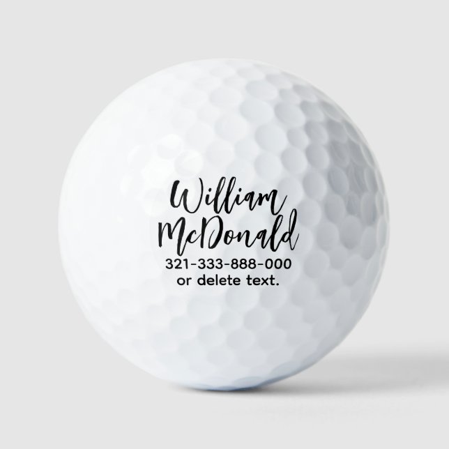 Personalized Name Golf Balls Template SCRIPT 26 (Front)