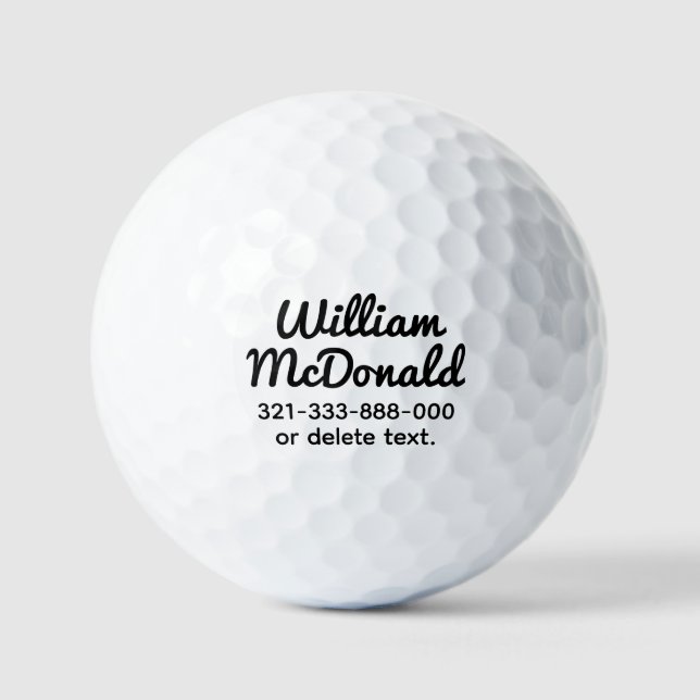 Personalized Name Golf Balls Template SCRIPT 27 (Front)