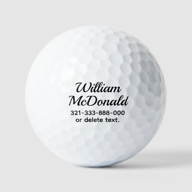 Personalized Name Golf Balls Template SCRIPT 28 (Front)
