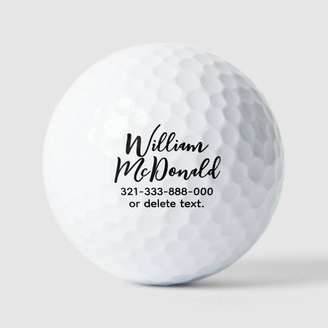 Personalized Name Golf Balls Template SCRIPT 35 (Front)