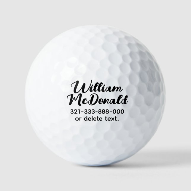 Personalized Name Golf Balls Template SCRIPT 47 (Front)