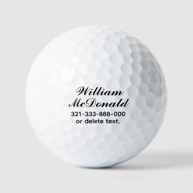 Personalized Name Golf Balls Template SCRIPT 8 (Front)