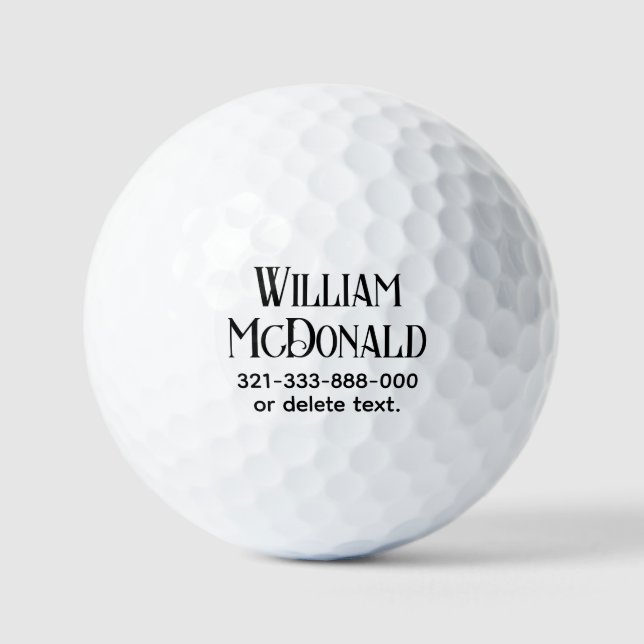 Personalized Name Golf Balls Template VINTAGE 9 (Front)