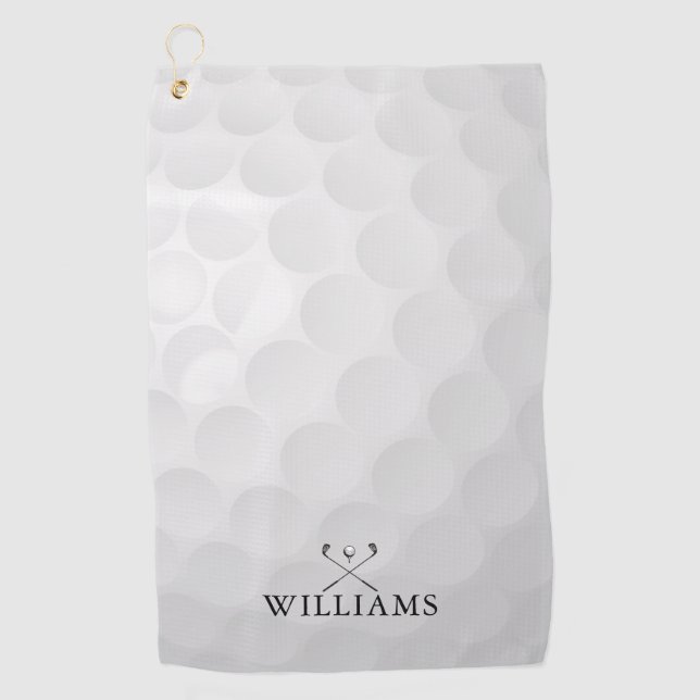 Personalized Name Golf Clubs And Ball Golf Towel (Front)