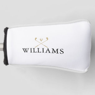 Personalized Name Golf Clubs Black and Gold Head Cover