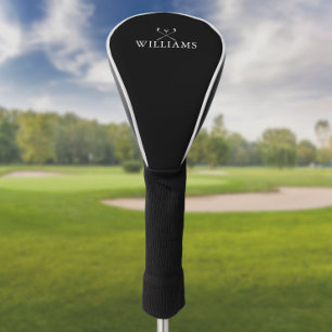 Personalized Name Golf Clubs Black And White Head Cover
