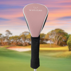 Personalized Name Golf Clubs Dusty Rose Pink Head Cover