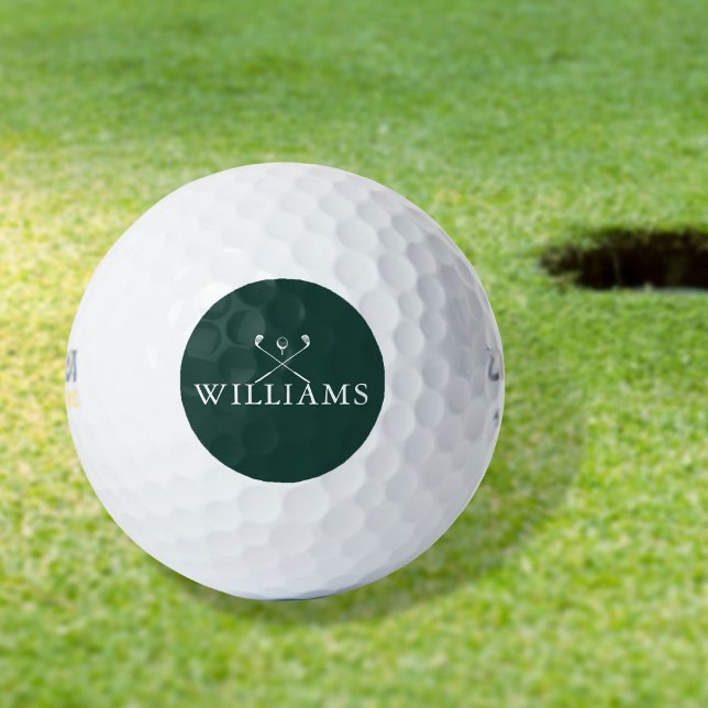 Personalized Name Golf Clubs Emerald Green Balls (Creator Uploaded)