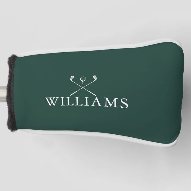 Personalized Name Golf Clubs Emerald Green Golf Head Cover (Front)