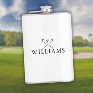 Personalized Name Golf Clubs Hip Flask