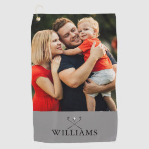 Personalized Name Golf Clubs Photo Golf Towel