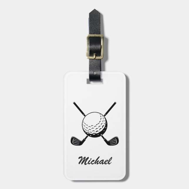 Personalized Name Golf Player Golfer Golfing       Luggage Tag (Front Vertical)