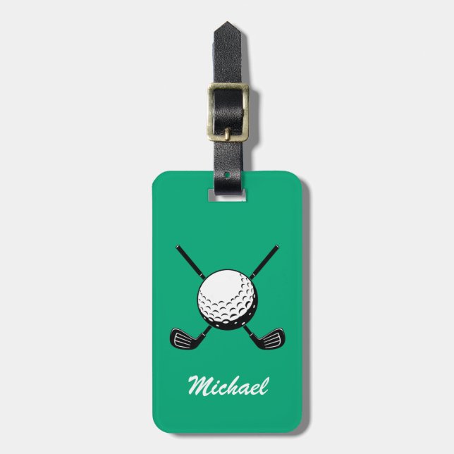 Personalized Name Golf Player Golfer Golfing       Luggage Tag (Front Vertical)