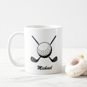 Personalized Name Golf stick ball Golfer Golfing Coffee Mug