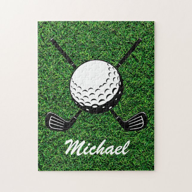 Personalized Name Golf stick ball Golfer Golfing   Jigsaw Puzzle (Vertical)