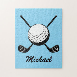 Personalized Name Golf stick ball Golfer Golfing Jigsaw Puzzle