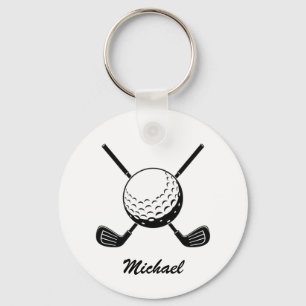 Personalized Name Golf stick ball Golfer Golfing   Keychain