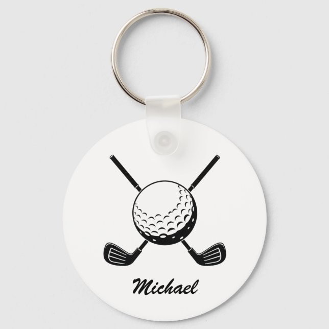 Personalized Name Golf stick ball Golfer Golfing   Keychain (Front)